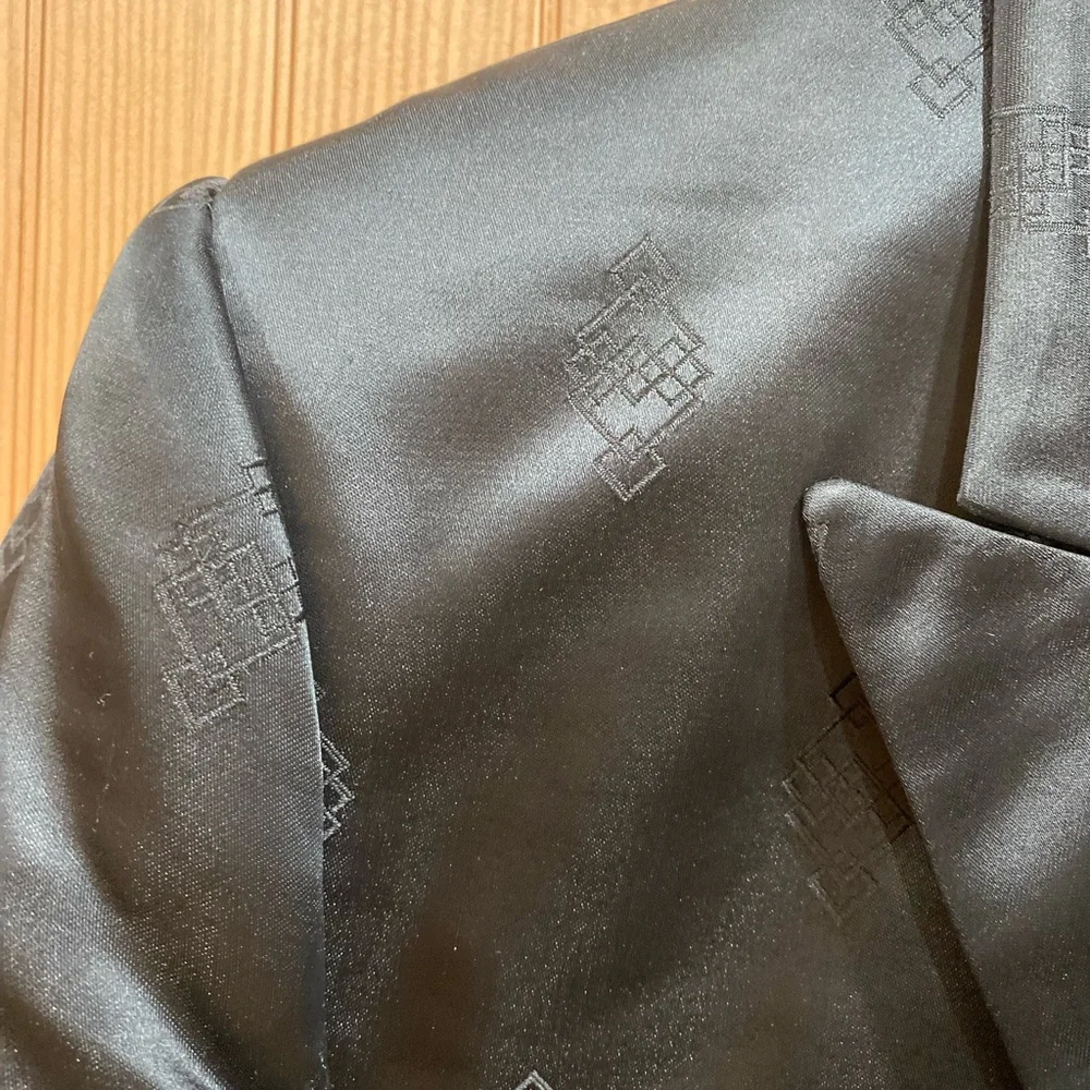 Vintage Men's Black Double-Breasted Smoking Coat